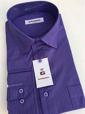 Сорочка мужская фиолетовая полоска