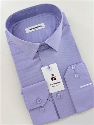 Сорочка приталенная сиреневая 2334