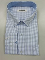 Сорочка мужская в светло-синюю клетку 2372